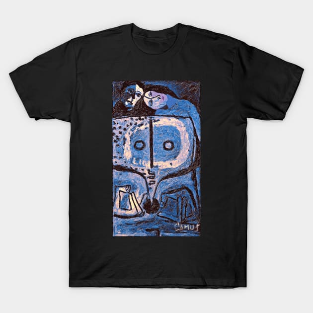 Lovers in Blue T-Shirt by camusartist